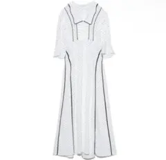 森香澄さん着用snidelパイピングデザインプリントワンピース