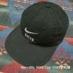 90s〜00s NIKE キャップ ブラック CHEER 刺繍