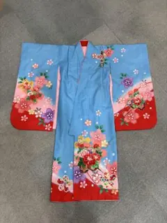 1尺3寸袖 化繊小紋 青色着物 卒業式 大学生 - メルカリ