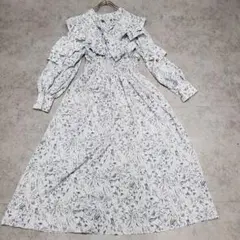 花柄ワンピース ロングワンピース 柄ワンピース フリルワンピース レトロ