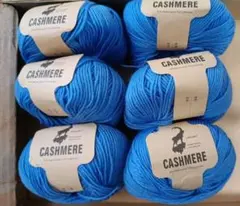 LINXIHANG カシミヤ毛糸 6玉メリノウール90％スカイブルー