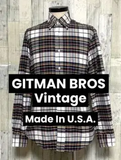 美品☆GITMAN BROS Vintage/B.Dチェックシャツ★アメリカ製
