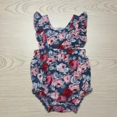 未使用 ベビーギャップ 80 エプロン ショートオール 花柄