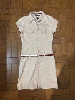 Tommy Jeans 半袖シャツワンピース M ベージュ