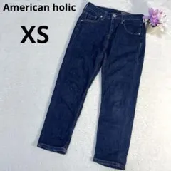 【アメリカンホリック】ストレートデニムパンツ　小さいサイズXS　ジーンズ　濃紺