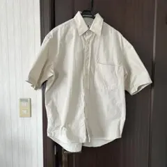 ユニクロU 半袖シャツ チェック柄 薄イエロー Mサイズ