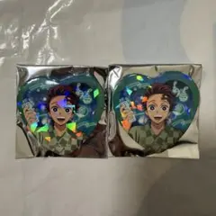 【鬼滅の刃】竈門炭治郎 ハート缶バッジ ナムコ ホログラム 2個 新品未使用