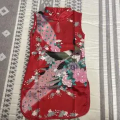 赤ちゃん服　ベビー　チャイナ服　サテン生地　サイズ80 古着