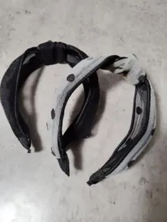 ヘアバンドグレーと黒2点セット