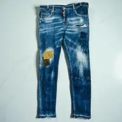 中古美品　Dsquared2　メンズ　デニム　ダメージ加工　パッチワーク　50