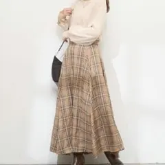 ハイウエストサーキュラーチェックスカートのサムネイル