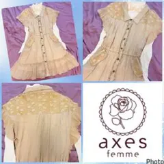 アクシーズファム★良品★ボリュームフリル★バラレース★とろみお嬢様ワンピース