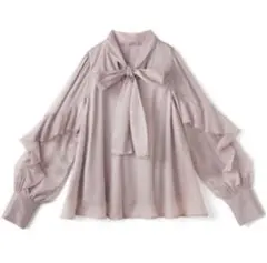 sweet9月号掲載 ボウタイオーガンジーフリルブラウス　GRL
