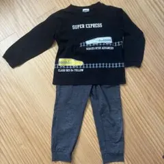列車プリント 長袖カットソーとパンツセット