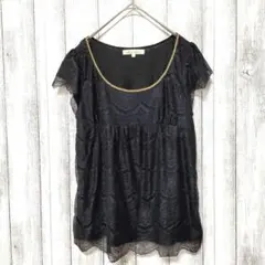 Rope Picnic (38)　レース 半袖 トップス ブラック