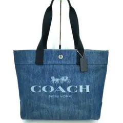 COACH　コーチ　トートバッグ　デニム　F67415　花柄　大容量　A4可