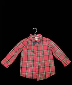 H&M赤と緑のチェック柄長袖シャツ