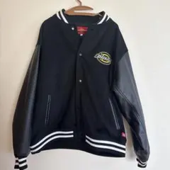 Dickies スタジャン ブラック 袖レザー風 Mサイズ