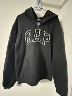 GAP ジップアップパーカー ブラック ボア裏地 Mのサムネイル