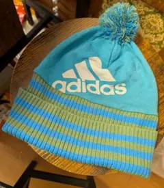 アディダス　ADIDAS　ニット帽　 ポンポン　ボーダー　希少　00's　スノボ