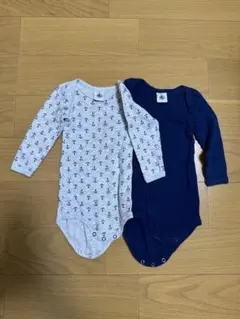 プチバトー　長袖ボディスーツ2枚セット　6m