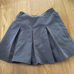 グレー プリーツスカート ゴムウエスト