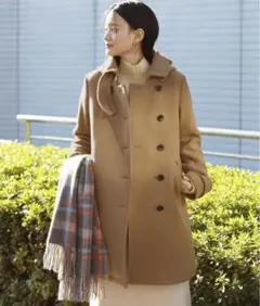 アーバンリサーチ ドアーズ　ショールカラー 2WAYロングコート ウール　M