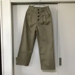 GU チノハイウエストボタンワイドパンツ　ベージュ　L