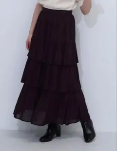 【送込】ナチュラルビューティーベーシック グロッシーティアードスカート