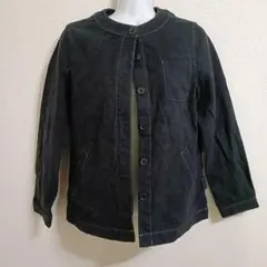 ユナイテッドアローズ/ ノーカラー ジャケット XS 黒 ブラック 綿