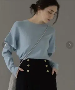 【ネオサーモ】フリルスリーブニット