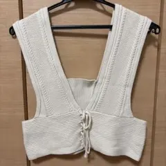 【GU】ニット ビスチェ/アイボリー/Mサイズ