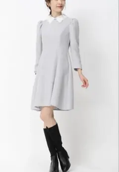 新品タグ付き　ミッシュマッシュ　レース襟ミニツイードワンピース