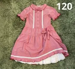 美品♡ ベビーピンクハウス　ギンガムチェック　ワンピース　120のサムネイル