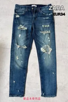 ZARA WOMAN ダメージデニムパンツ EUR34のサムネイル