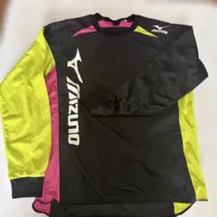 MIZUNO 웜업웨어 롱 슬리브 블랙 옐로우 핑크