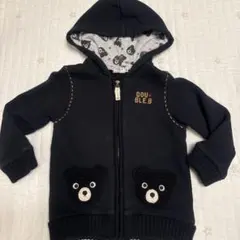 DOUBLE.B ネイビー フード付きパーカー 100cm