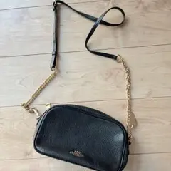 【 COACH 】コーチ　ショルダーバッグ　レザー　ブラック　黒