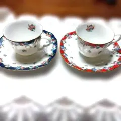 ★【KENZO】ケンゾー青と赤の花柄カップ・ソーサーセット★