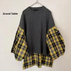 GrandTable ドッキング チェック ニット シャツ スコットクラブ