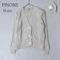 PINORE/ピノーレ ニットカーディガン M アイボリー 麻混 リネン 春羽織のサムネイル