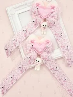 97 ハンドメイドリボン　ヘアゴム　キッズ