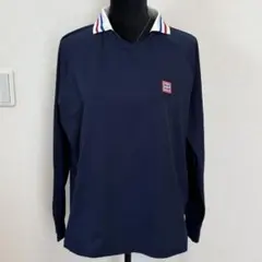 ELLE CLUB エルクラブ 長袖ポロシャツ L ネイビー
