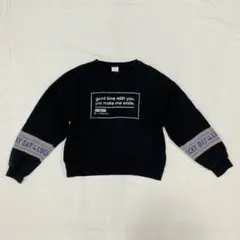 キッズ　160cmプリントトレーナー 黒