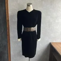 古着　ヴィンテージ レトロ　ベルベットワンピース　used ビンテージ　希少