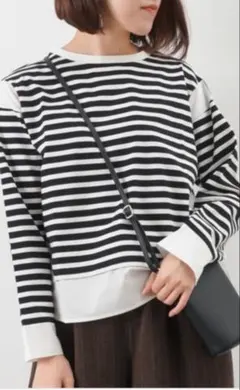 LADY LUCK LUCA クルーネックドッキングカットソー