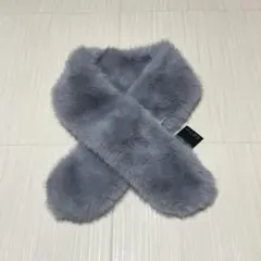 新品 フェイクファー マフラー パール装飾キラキラライトグレー