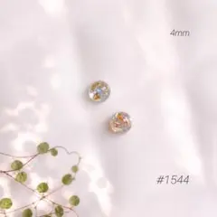 #1544 4mm半球クリアオーロラレジンピアス　ハンドメイドアクセサリー