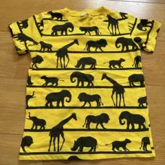 動物シルエット イエロー Tシャツ120cm