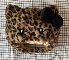 ハローキティ　ヒョウ柄猫耳帽子